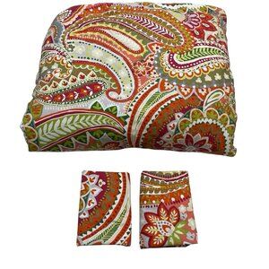 North‎ End Decor Comforter Queen Ful Pomegranate Paisley Cotton Reversible 3 PC